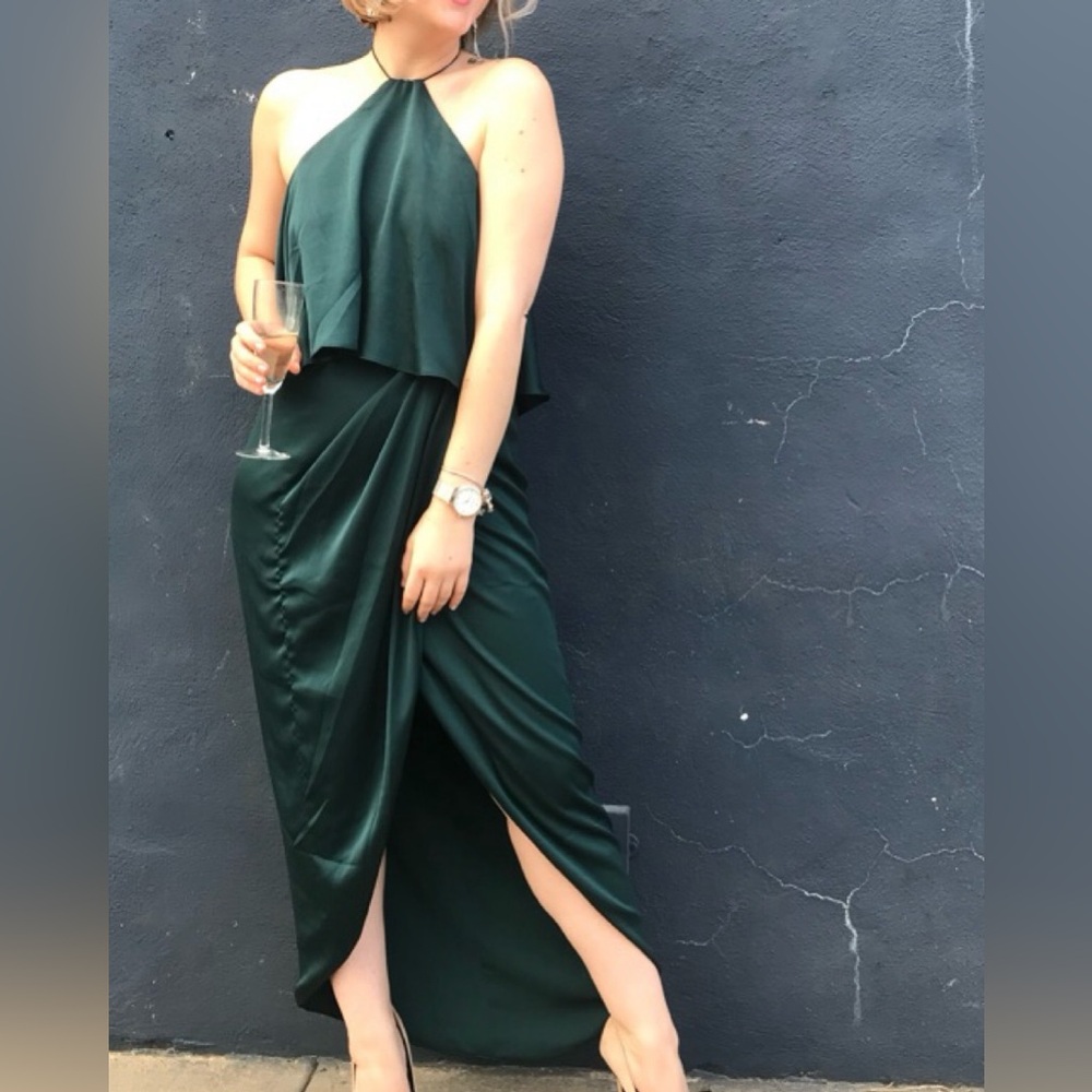 Shona Joy green silk dress